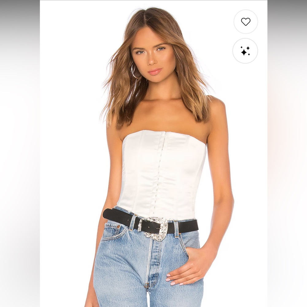 White Satin Corset Top GUIZIO